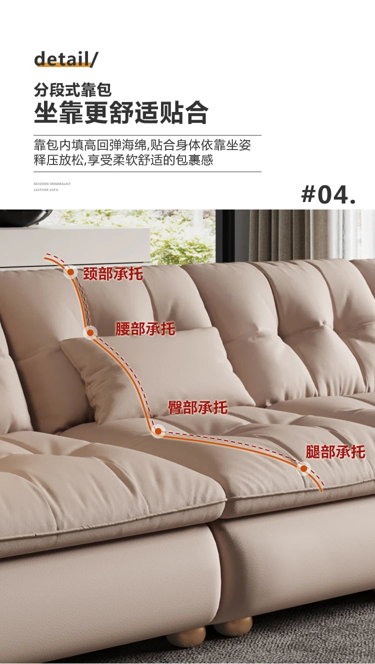 Aesthetic Classic Living Room Sofas White Real Leather Luxury Soft Sofa Lounge Lazy Modern Woonkamerbanken Furniture For Home