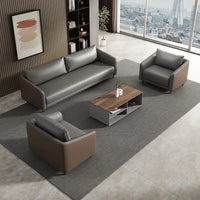 Office Sofa Modern Meeting Guests Business Reception Negotiation Leisure Area Modern Leather Sofa Coffee Table Combination Set