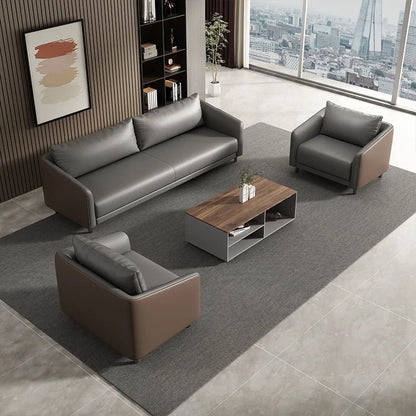 Office Sofa Modern Meeting Guests Business Reception Negotiation Leisure Area Modern Leather Sofa Coffee Table Combination Set