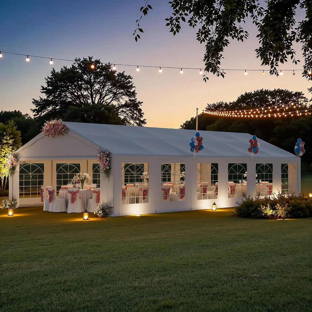 20x40 FT Party Tent Canopy, Heavy Duty Large Waterproof Event Tent, Custom