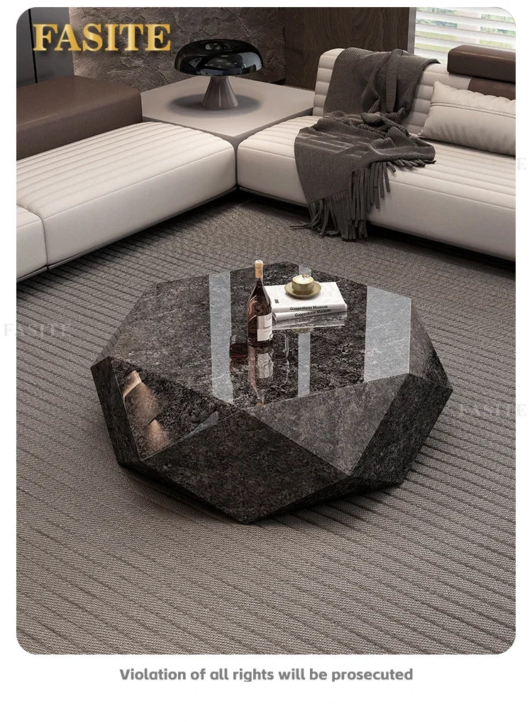 Modern Minimalist Luxury Diamond Stainless Steel Coffee Table Living Room Furniture Shaped  Center Table Tea Table Escritorios