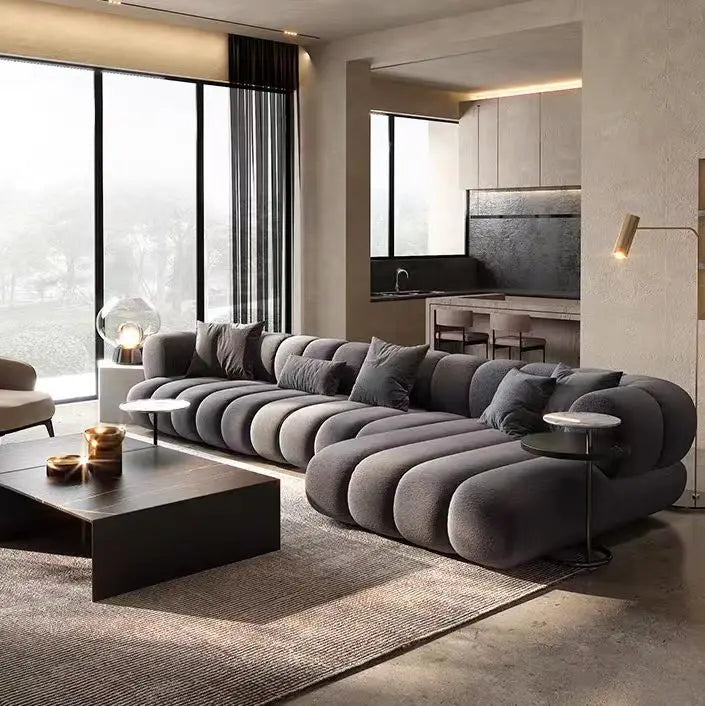 Luxury Modular Combination Sofa Set Home Hotel Fabric Reclining Cooling Sponge Filled Living Room Apartment
