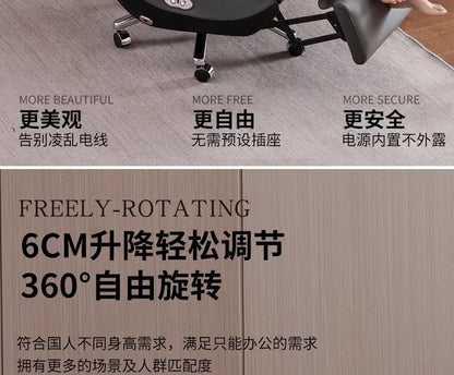 AOLIVIYA Top Layer Cowhide Electric Executive Chair for Home Office Comfortable Computer Swivel Chair Business President Reclini