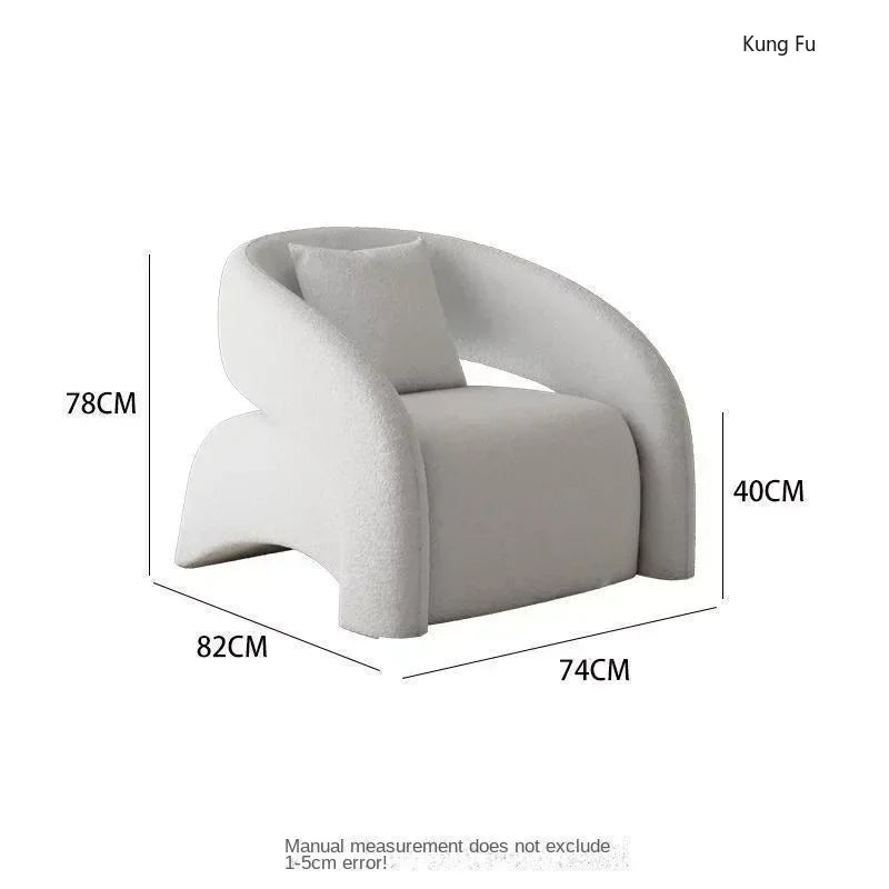 Casual Fabric Single Sofa Nordic Simple Living Room Furniture with Armrest and Backrest Lounge Chair Modern Light Luxury Balcony