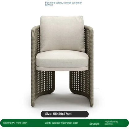 Retro Rattan Outdoor Sofas Luxury Garden Furniture Leisure Home Balcony Patio Set Rainproof and Sunproof Nordic Rope Sofa Chair