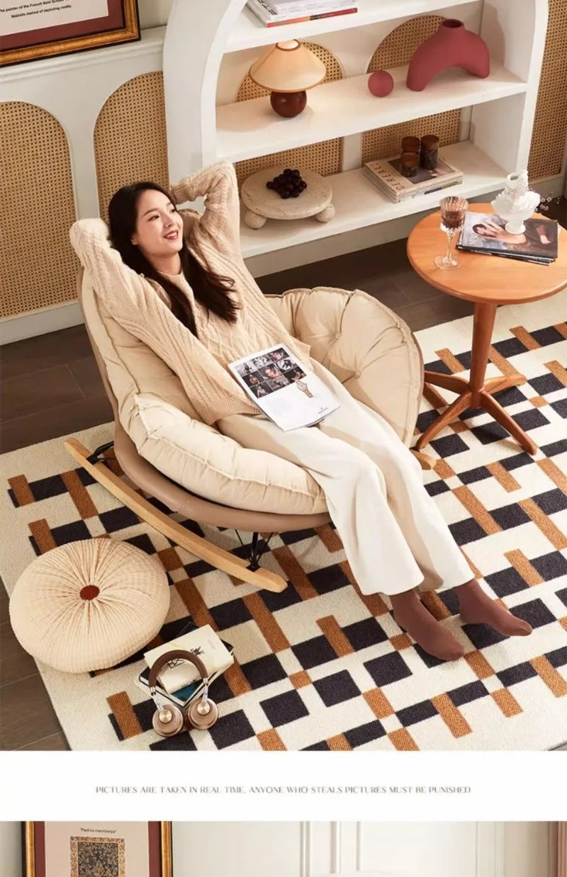 Thickened Penguin Rocking Chair Balcony Sofa Home Bedroom Leisure Chair Wide
