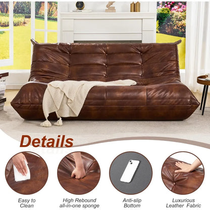 living room sofas, Bean Bag Chair Lazy Floor Sofa, Memory Foam Fireside Sofa for Adults, Big Beanbag Faux Leather Armless Chair
