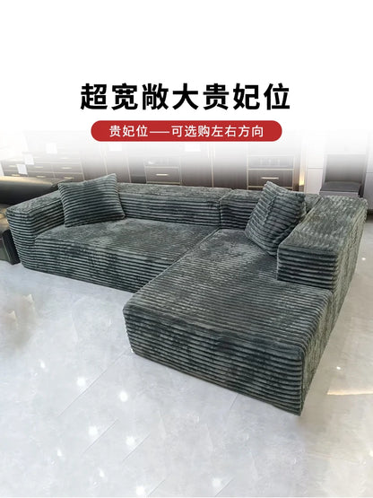 Vacuum Compression Sofa Corner Fabric Sofa Living Room Rabbit Plush Corduroy
