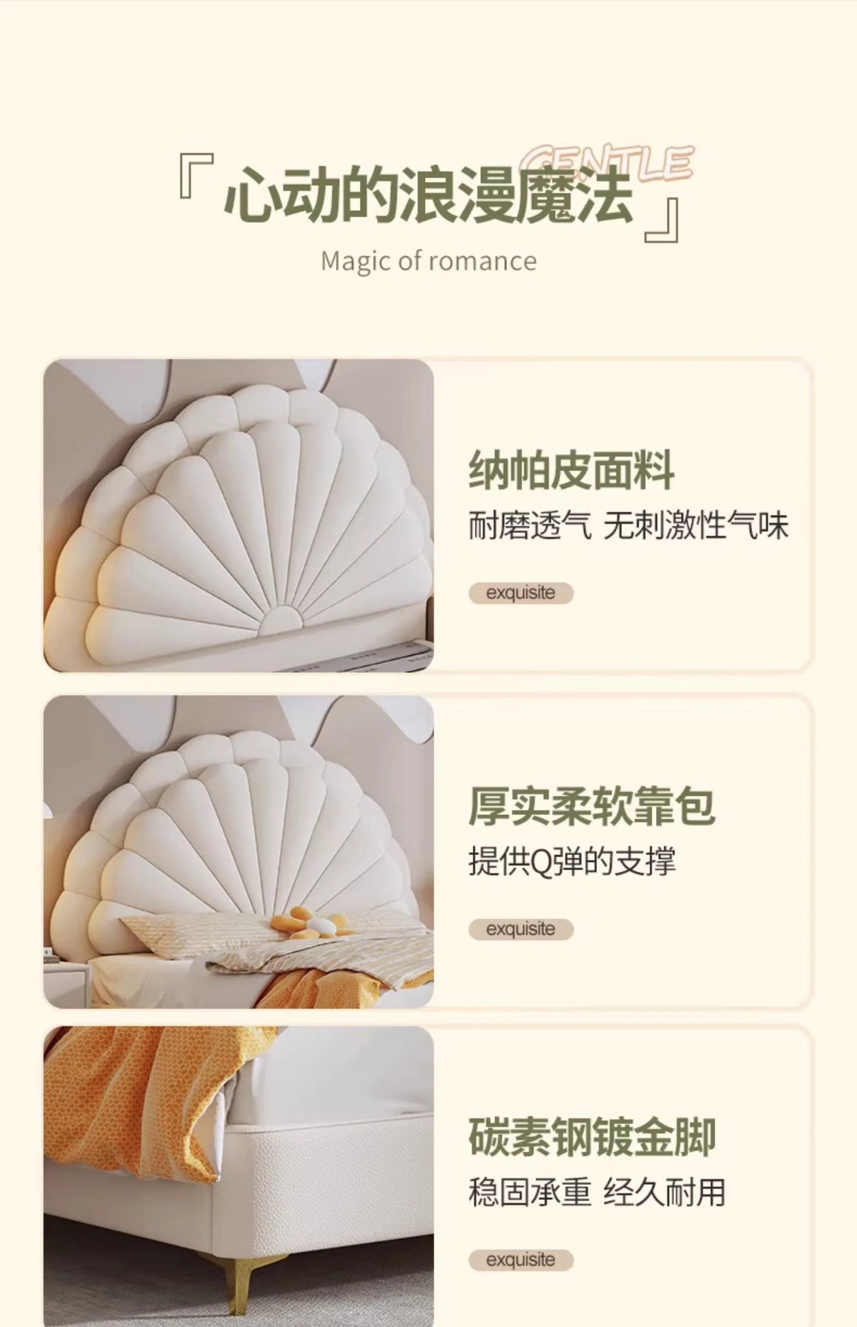 cheap Luxury Leather Princess Petal Bed with LED Lights queen bed frames 120x200cm 135x200cm 150x200cm 180x200cm Beds Furniture