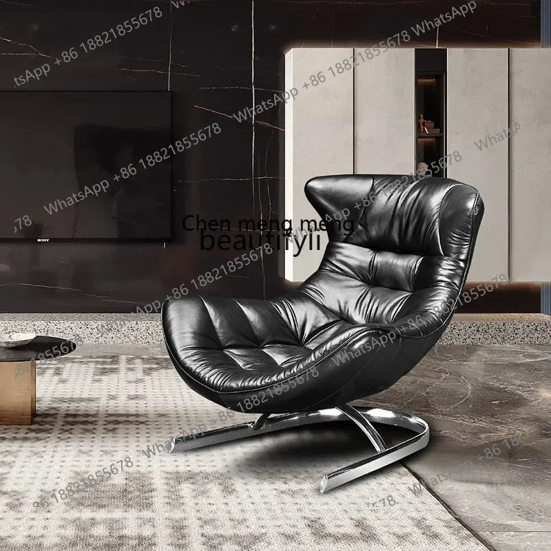 New style Italian Single Leather Sofa Chair Living Room Light Luxury Bedroom Modern Wingback Chair Leisure Chair Recliner ss 730