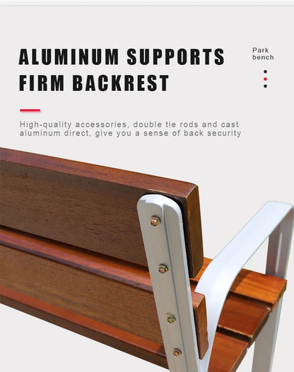 Customized New Design Solid Wood Memorial Outdoor Bench with Armrests High Quality Town Park Garden Street Waiting