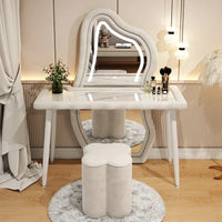 User-friendly Nordic Led Mirror Dressing Table Brown Drawer Bedroom Light Dressing Table Beautiful Storage Furniture Comfy