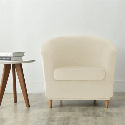 Velvet Tub Cover Chair Jacquard Single Seat Sofa Slipcover 1 Seate Living Room  Furniture Couch Washable Club Armchair Cover