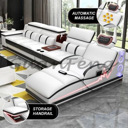 Hot Sale Modern Storage Luxury Micro Fabric Leather Reclining Leather Folding Multi Purposes Living Room Sofa