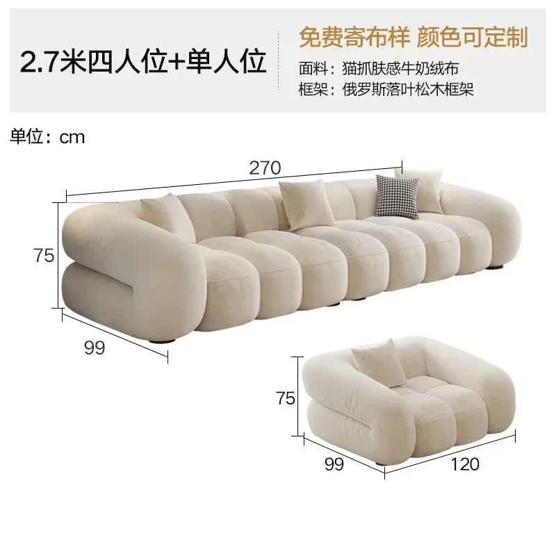 Designer Luxury Living Room Sofas House Nordic Family Elegant Relaxing Sofa Economic Apartment Minimalist Divano Hotel Furniture