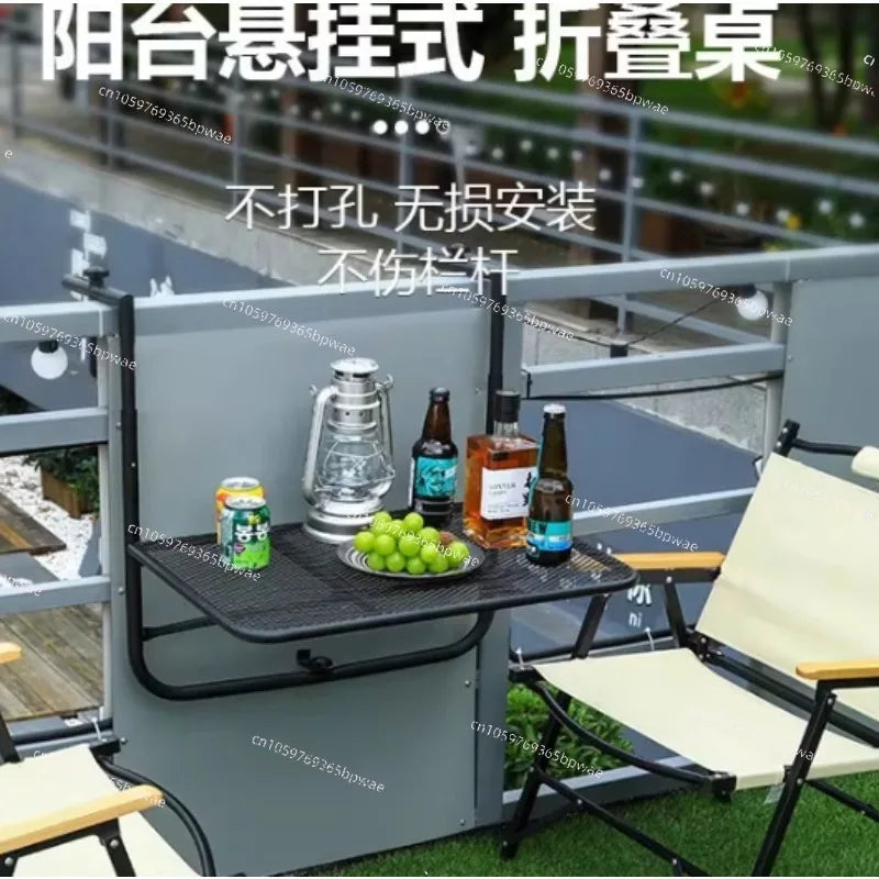 Balcony Railing Hanging Table Folding Lifting  Computer  Household Small Bar Desk Dining  Outdoor Guardrail
