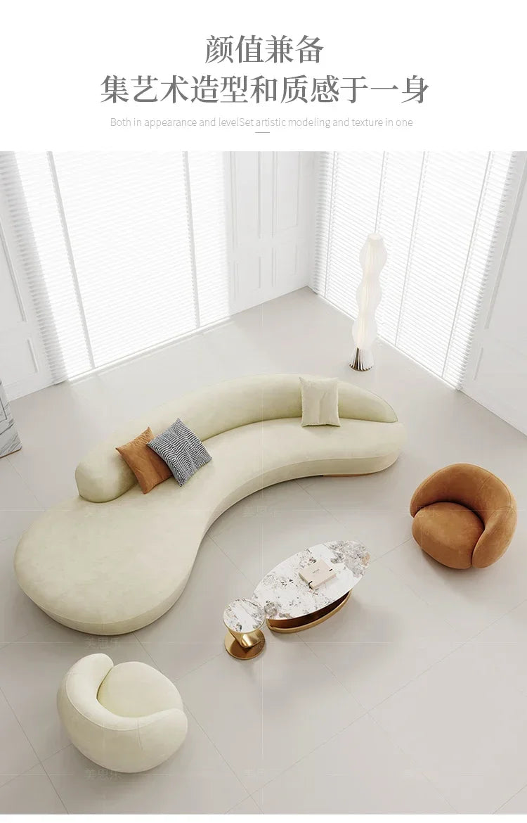 yA38 Modern simple light luxury curved fabric sofa, reception negotiation hall beauty salon semicircular combination