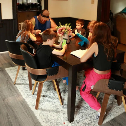 Set of 2 Mid Century Modern Chairs - Swivel Dining Chairs with Arms and Curved Back, Faux Leather Reception Room Chairs, Ideal f