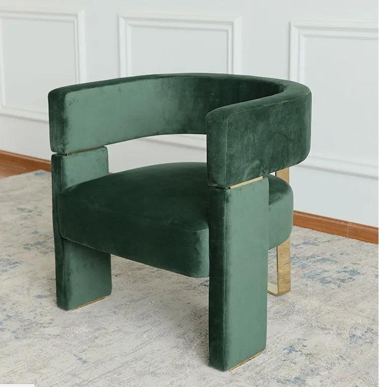 Modern simple fabric negotiation leisure sofa chair designer single  Internet celebrity  Nordic metal leisure chair