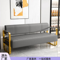 Barbershop Hairdresser Waiting Chair Beauty Clothing Shop Lounge Area Stainless Steel Gold-Plated Sofa Waiting Area Bench Chair