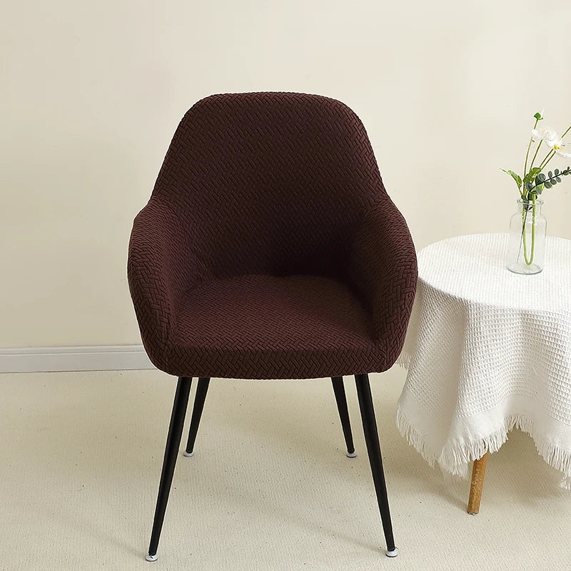1/2pcs Jacquard Chair Covers High Arm Dining Chair Cover Elastic Chair Seat Slipcover Protector for Wedding Living Room Home