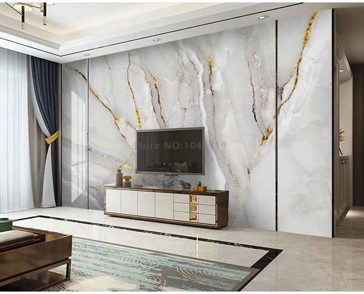 Custom Photo Wallpaper Modern Light Luxury Golden Marble Landscape Mural Background Wall Decor Living Room Bedroom Papier Peint