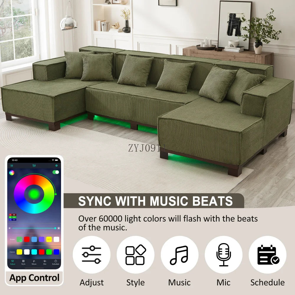 Modern U-Shaped Sectional Sofa 130