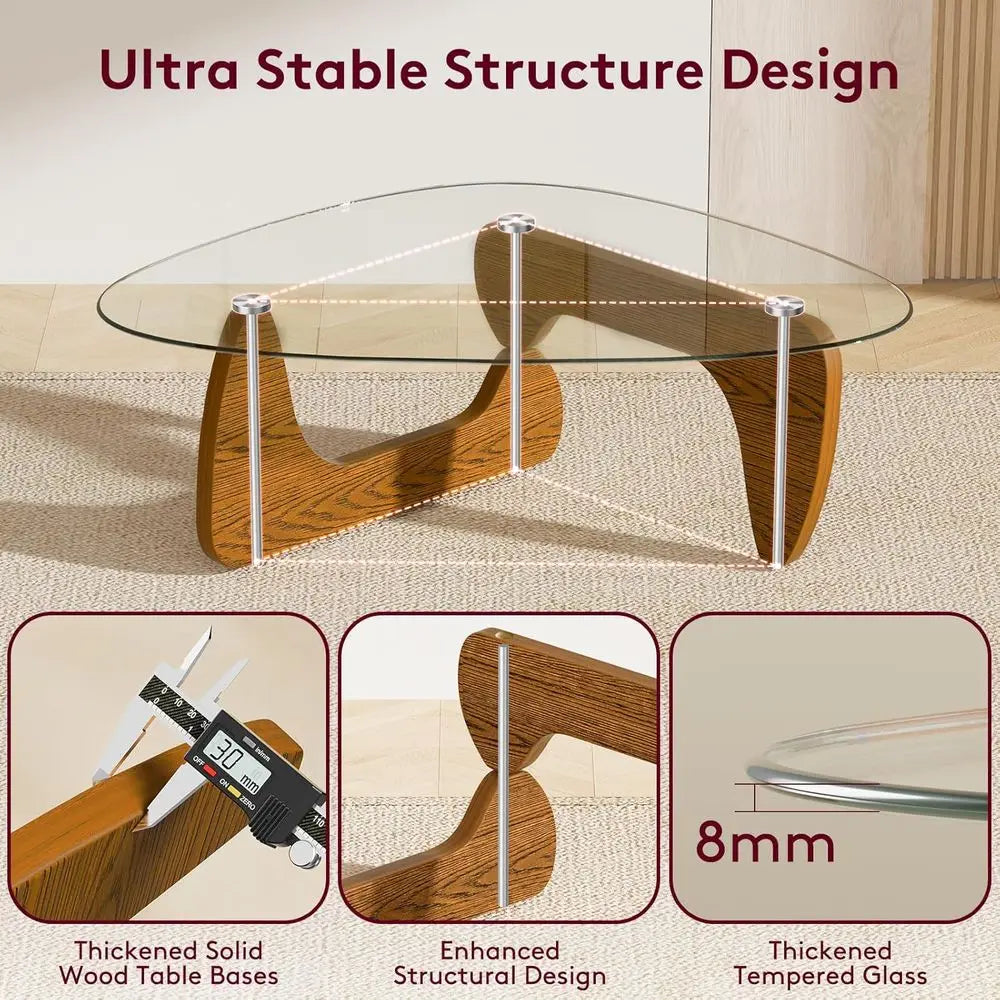 Modern Glass Coffee Table for Living Room mid Century Small Coffee Table Stylish Coffee Tables, Suitable for Bedroom Living Room