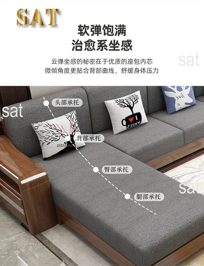 -Living Room Sofas Wood Adults Reading Handrail Family Couchs Theater Luxury Banquet Canape Salon Furnitures