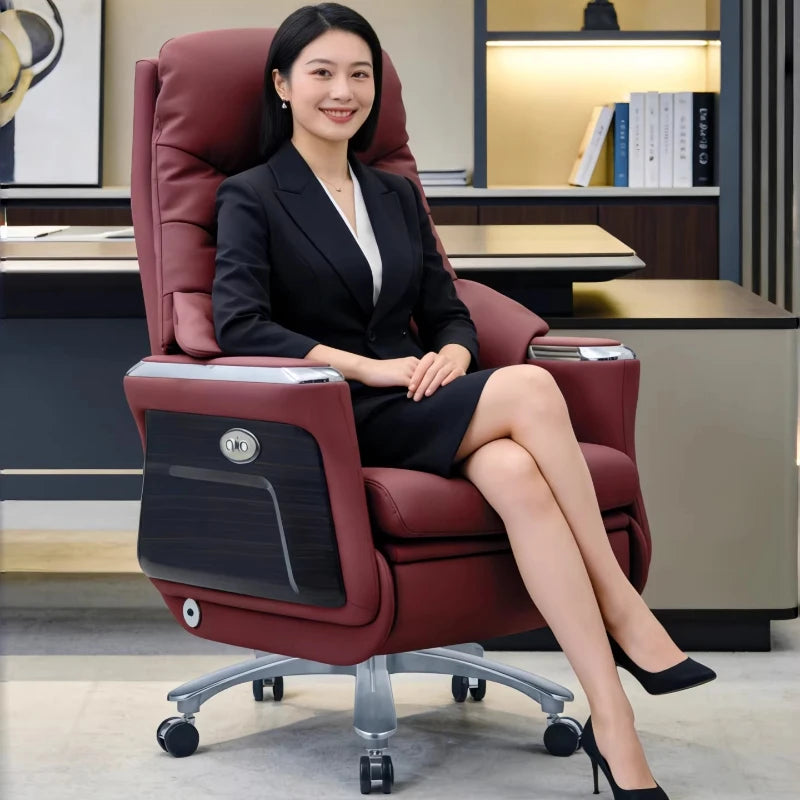 Arms Heat Office Chair Big Tall Comfy Boss Single Office Chair Massage Ergonomic Chaise Bureau Design Italian Furniture Luxury