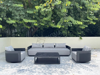Sigma Designer Aluminum Furniture with Cushions Sofa Set Living Room Garden Patio Hotel Sectional Outdoor Sofa