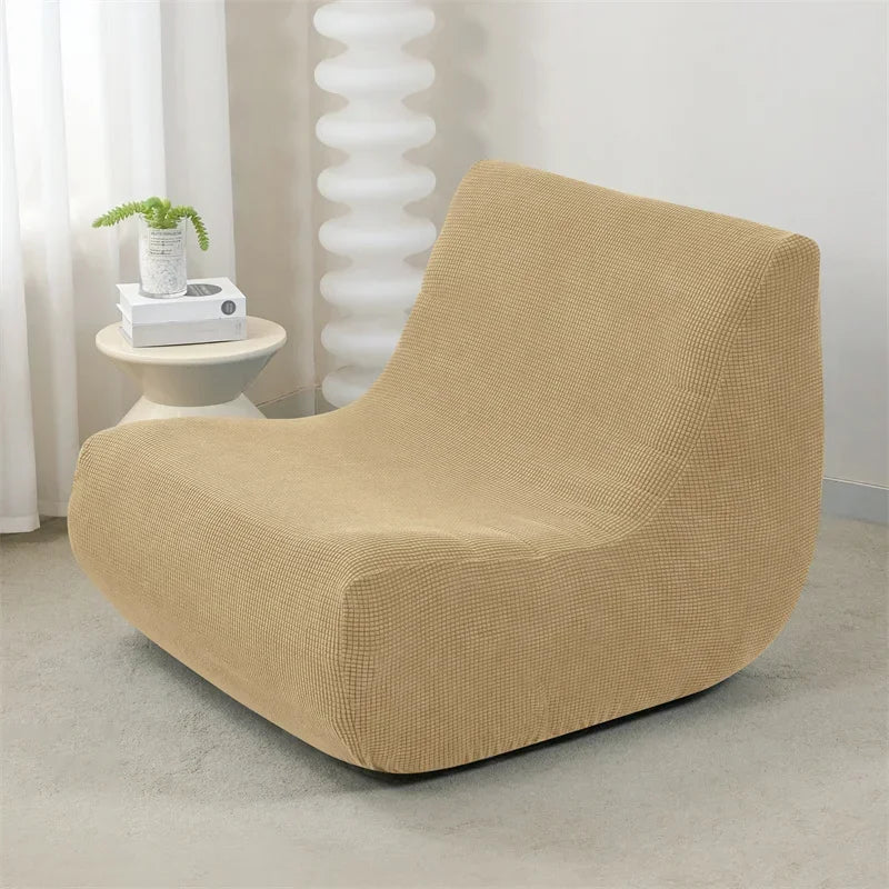Stretch Armless Floor Sofa Covers Polar Fleece Single Sofa Protector Slipcover for Fireside Chair Adult Bean Bag Chairs Covers