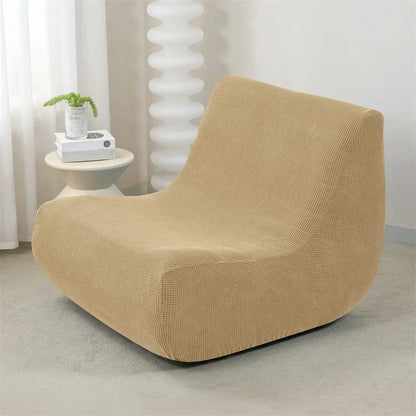 Stretch Armless Floor Sofa Covers Polar Fleece Single Sofa Protector Slipcover for Fireside Chair Adult Bean Bag Chairs Covers