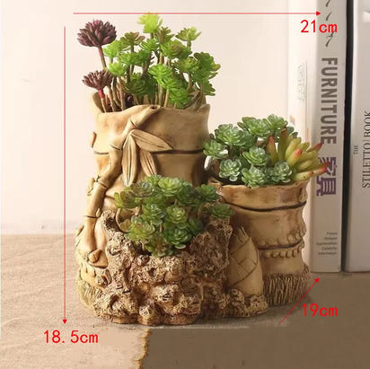 American Broken Root Shape Succulent Resin Flower Pot Outdoor Balcony Furnishing Crafts Garden Villa Vase Ornaments Decoration