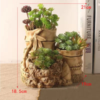 American Broken Root Shape Succulent Resin Flower Pot Outdoor Balcony Furnishing Crafts Garden Villa Vase Ornaments Decoration