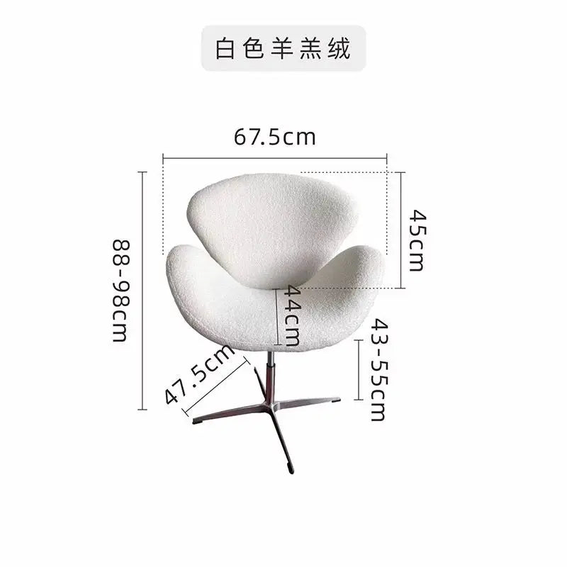 Wrap Swan Chair Leisure Chair Small Sofa Home Furniture Comfortable Living Room Chair Minimalist Lifting Office Chair Makeup Sto