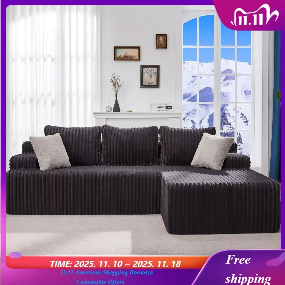 Cloud Modular Sectional Sofa Couch L-Shape Memory Foam Oversize Chaise Living Room Furniture Set