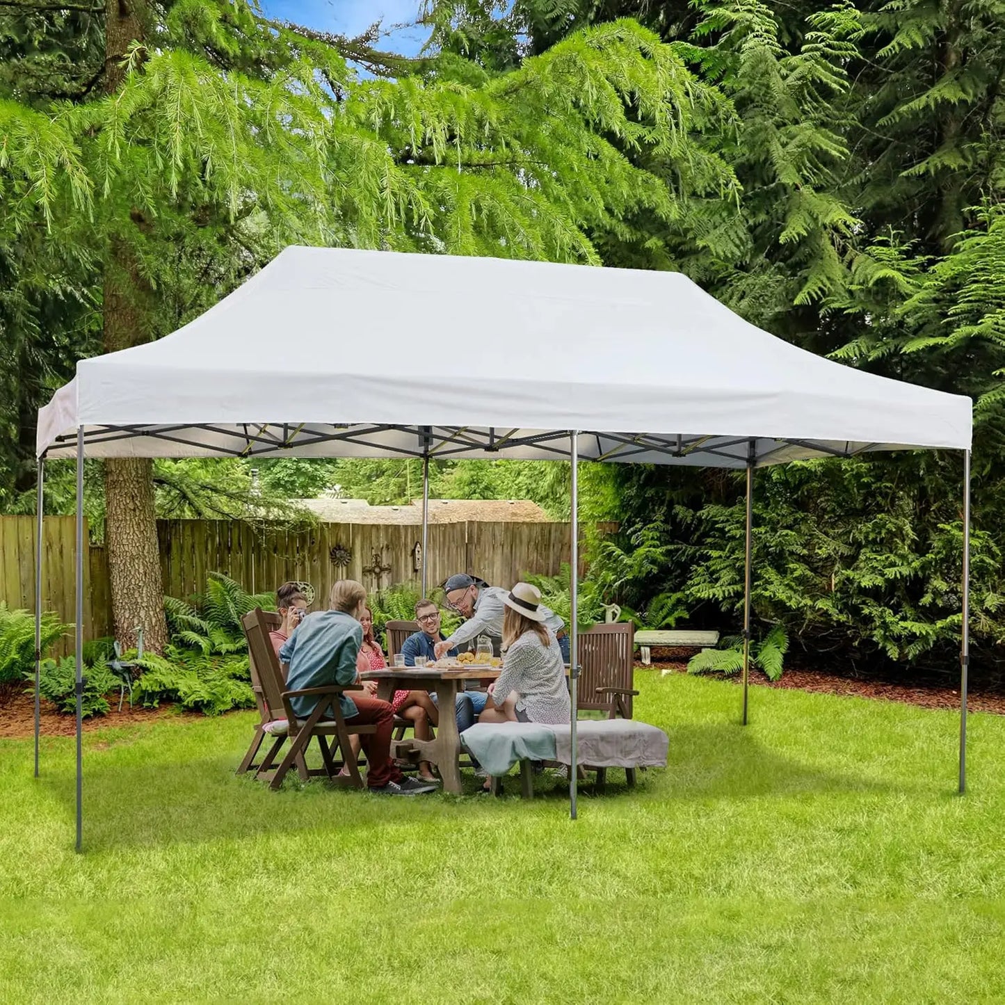10x20 Pop Up Canopy Tent Commercial Instant Waterproof UV Protection Outdoor Party Event Festival White Custom