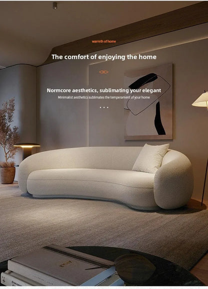Nordic, modern minimalism, lamb wool cashew curved creative sofa