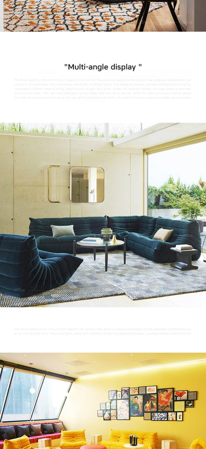 Collection house designer togo floor-to-ceiling single sofa Nordic balcony study lazy caterpillar Internet celebrity cream sofa