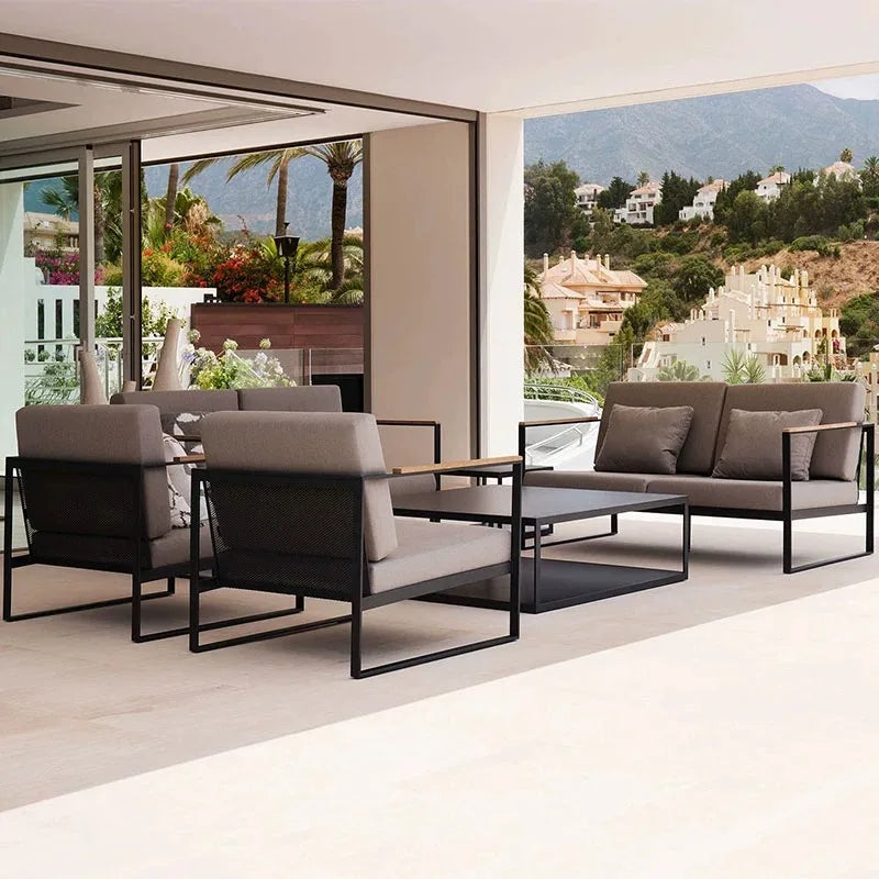 Outdoor aluminum alloy sofa waterproof and sun protection outdoor garden courtyard open-air furniture
