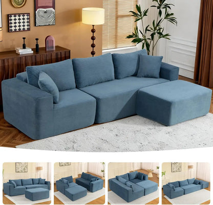 2025 New 108-inch Cloud Sofa Set, Modular Sofa with L-shaped Chaise Longue, Deep Seat Modular Sofa Set