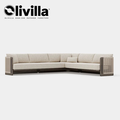 Villa Garden Rope Weaving Aluminum Alloy Sofa Hotel Sunroom Outdoor Leisure Furniture Courtyard Garden Waterproof Outdoor Sofa