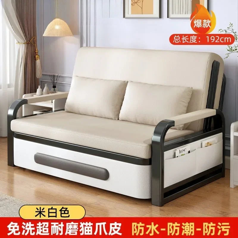 Sofa bed integrated dual-purpose small apartment Internet celebrity balcony multi-function retractable bed New technology