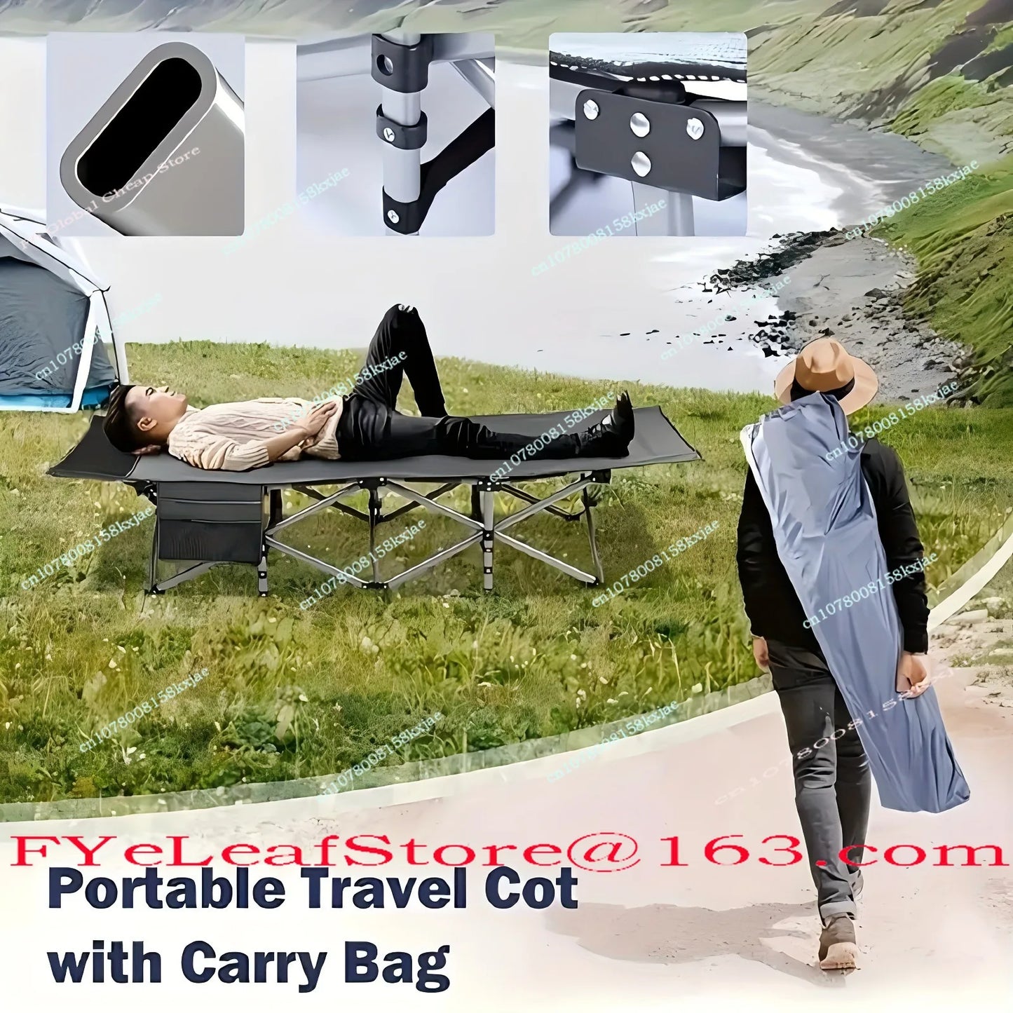 Outdoor Camping Bed Simple Folding Bed Single Office Lunch Break Bed Household