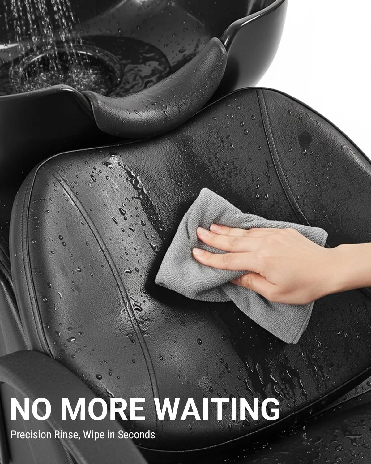 Shampoo Bowl and Chair Set for Salon, Hair Washing Station for Hair Stylist, ABS Shampoo Bowl Sink Chair with Side Store Compart