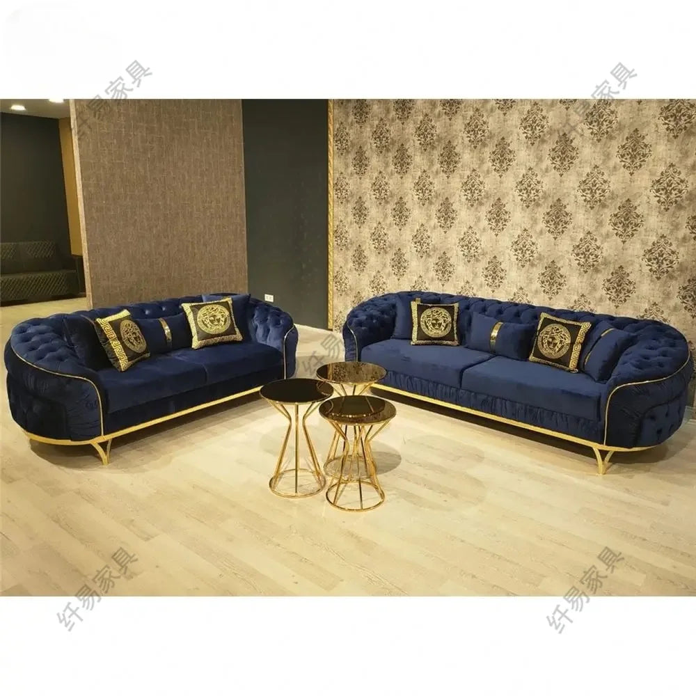 Italian light luxury fabric sofa combination modern minimalist velvet villa furniture