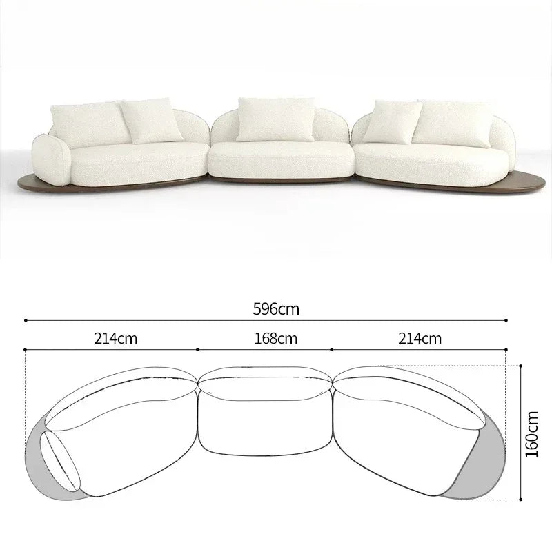 Living Room Coffee Table Designer Creative Three-person Log Style Furniture Modern Simple Modern Morocco Fabric Sectional Sofas