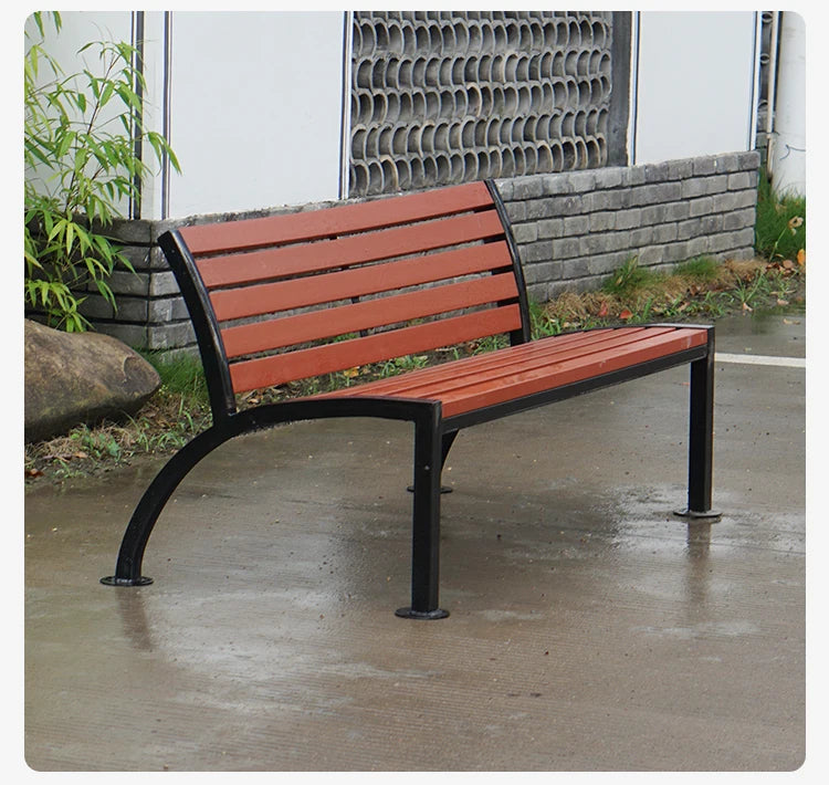 Customized Outdoor Aluminum Park Benches Patio Bench Seat Plastic Wood Long Urben Furniture for Public Area
