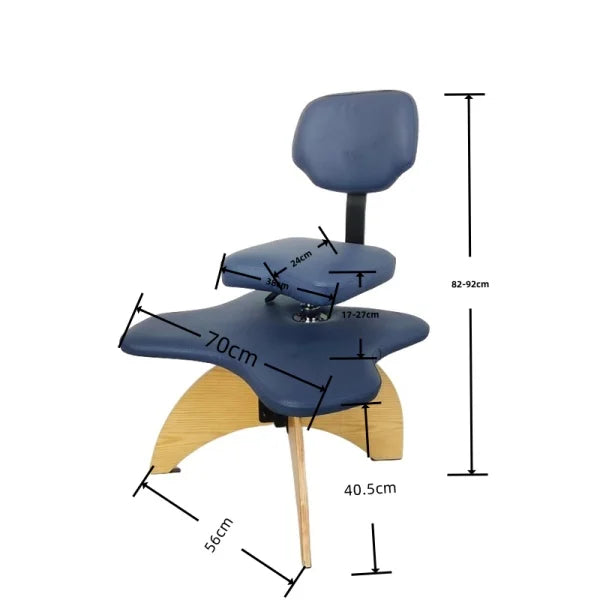 Cross Legged Chair With Backrest Height-Adjustable Stool for Posture Wooden Knee Office Chair Ergonomic Seat Monkey Crouching